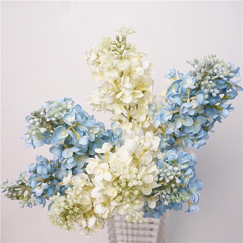 4Pc/lot Feel Real Touch Moisturizing Lilac Latex Artificial Flowers Home Table Decoration Floral Event Party Wedding Fake Flower
