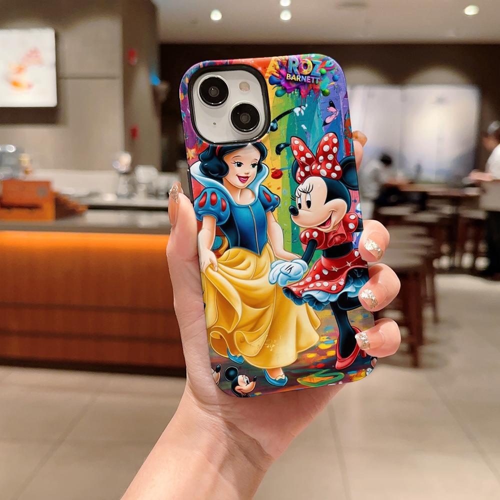 Disney phone case, double-layer protective cover, suitable for iPhone X/XS/SE/7/8/11/12/13/14/15/16/17 Pro Max Plus