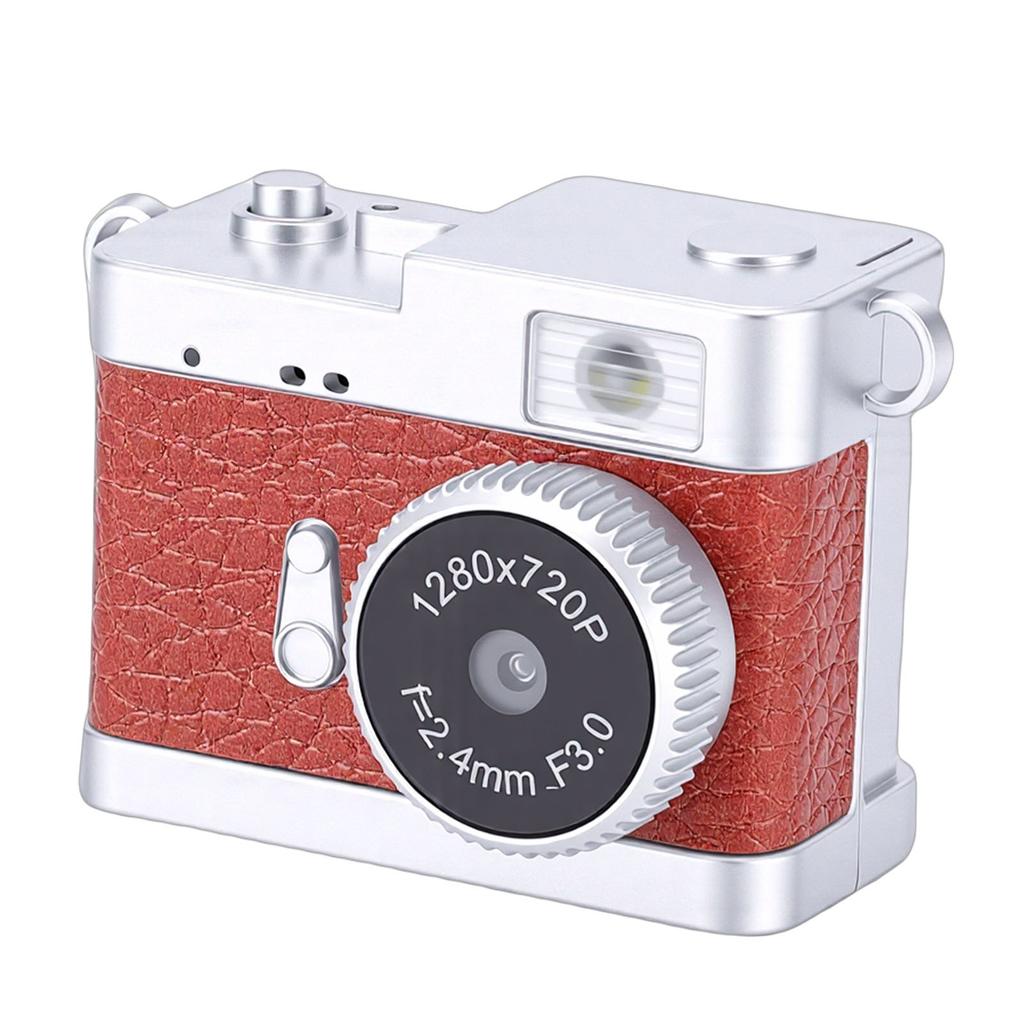 Keychain Camera HD Retro Digital Tiny Portable Pocket Camera CCD Fun Gadget with LED Light 5 Filters for Travel Study