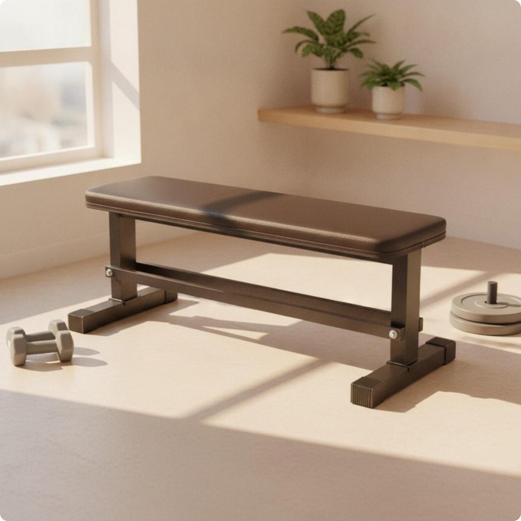Flat Dumbbell Bench Compact Exercise Equipment Long-Lasting for Fitness Fans