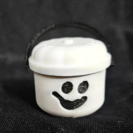 Halloween Pumpkin Bucket Miniature Design Pumpkin Orange Bucket Mini Storage Containers Festive Halloween Decoration