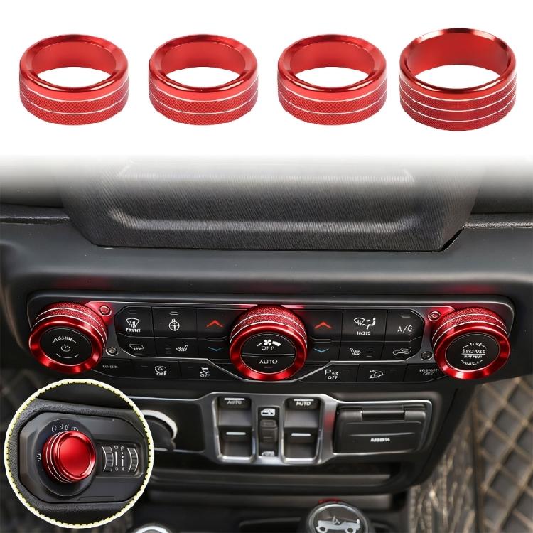 

Air Conditioning Knob Enhancer for Smoother Control and Visual Appeal Fit JLU 2018-2022 Models Easy to Install Aluminum