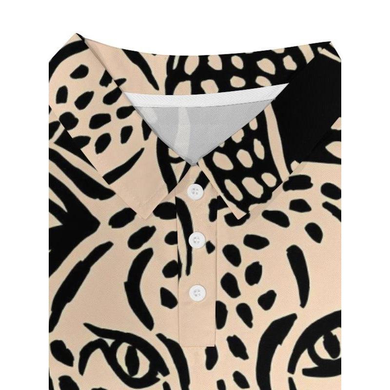 2025 New Cross-border Dropshipping Men's Regular Version Leopard Print Casual Short Sleeved Polo Shirt Casual Men's Polo Shirt Collar