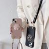 Litchi Leather Apple 14promax Mobile Phone Case 13 Protective Case Iphone12 Camellia Crossbody Rope Anti-drop Case