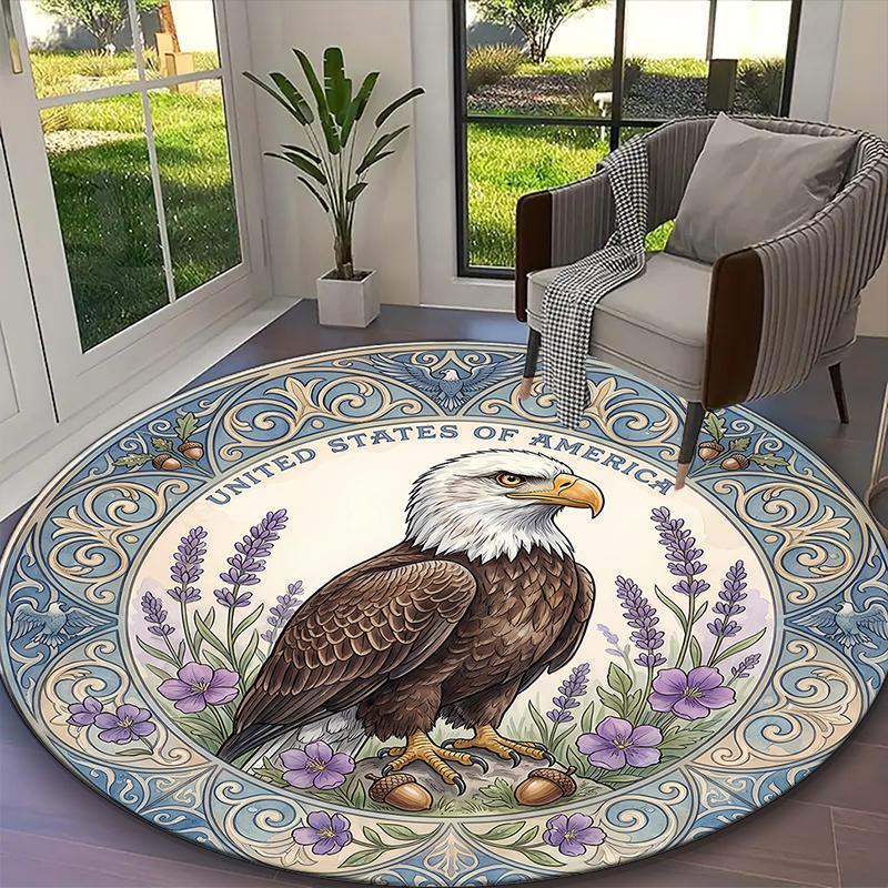 1pc Fierce Majestic Tiger Rug, Digital Printed Home Chair Sofa Mat, Durable Office Round Carpet, Beautiful Festival Decorations
