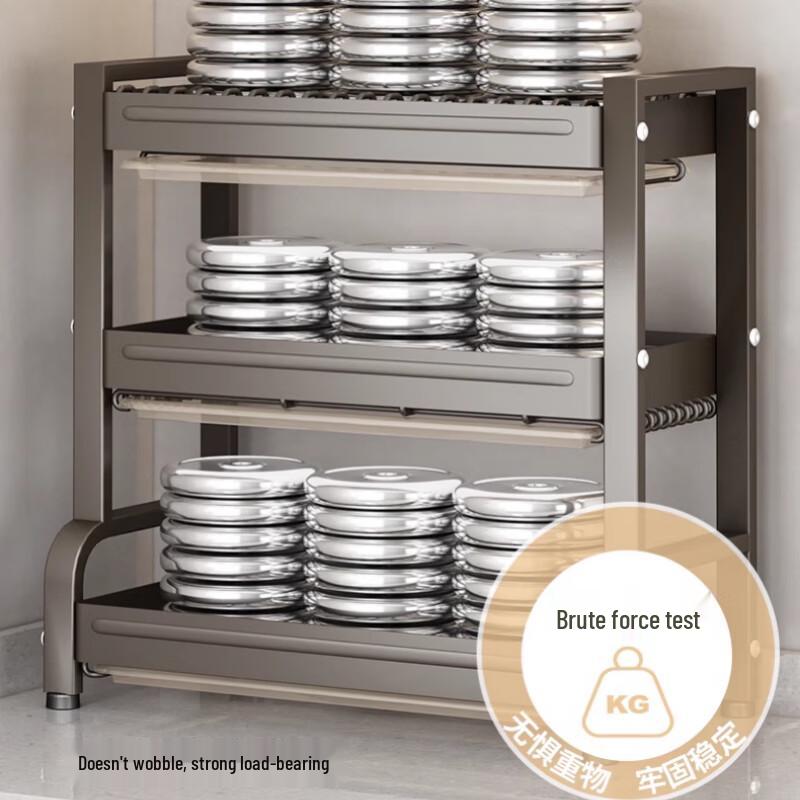 Pistolenmetallgrauer 3-stöckiger Geschirrabtropfständer aus Edelstahl