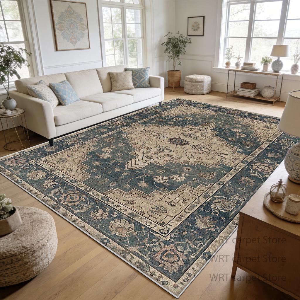 Persian Retro Large Living Room Carpets Cream Color Decoration Non-slip Easy Clean Rug Cloakroom Bedroom 200x300 Floor Mat Sofa