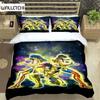 Halloween Bedding Set Pumpkin Duvet Cover Polyester Cartoon Horror Festival Bat Comforter Cover Twin King For Boys Adults Decor