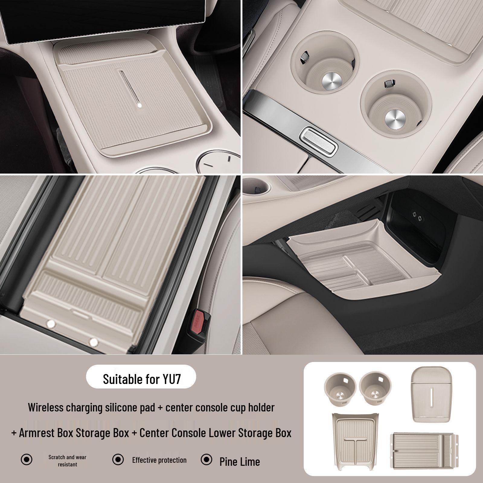 Xiaomi YU7 Center Console Wireless Charging Pad & Non-slip Cup Holder 5-Piece Set YU7 New Car Essential