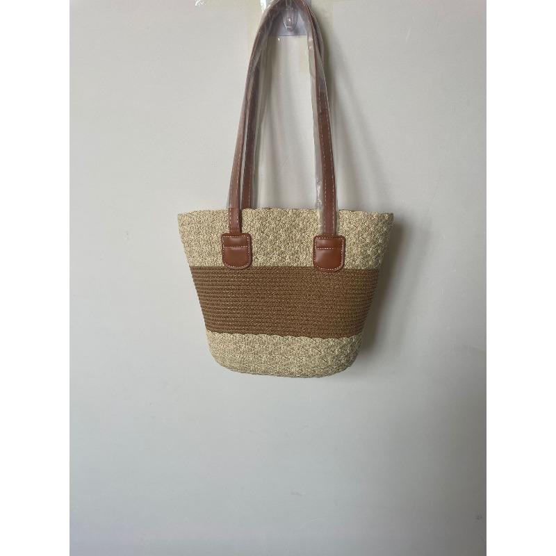 New women's straw bag fashionable and versatile travel large capacity beach bag underarm bag threedimensional large capacity