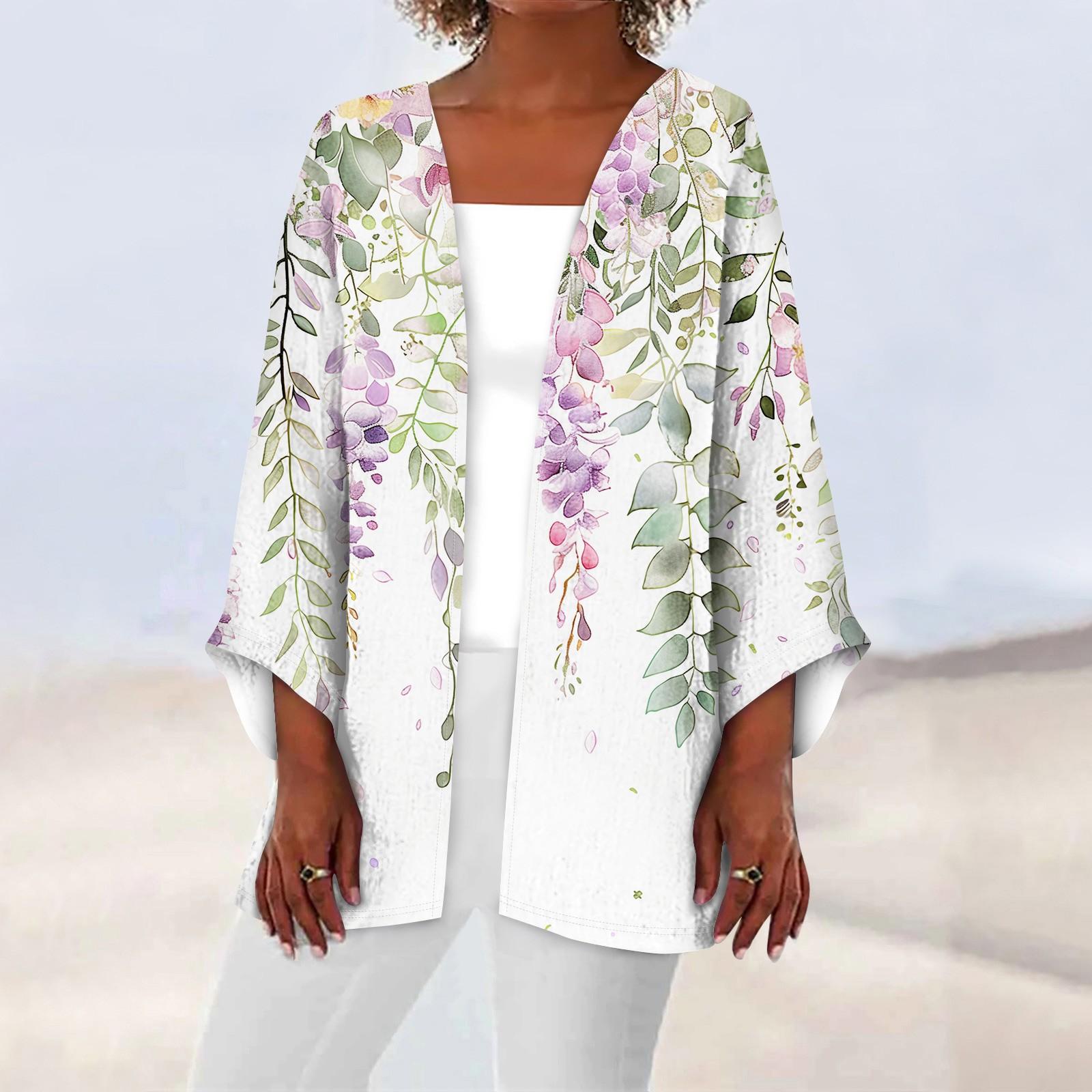 

Женская повседневная модная легкая куртка средней длины с принтом в стиле ретро, ​​кардиган XXXL