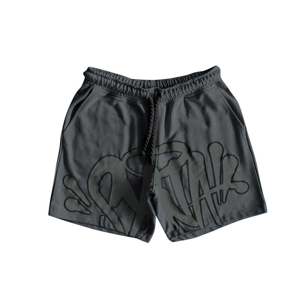 Men's Casual Print Drawstring Shorts, Lightweight Summer Beachwear, Red, Comfortable Fit