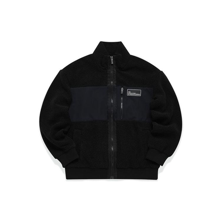 FILA Мужские бархатные куртки Черные с воротником-стойкой Утепленные F11M148501FBK XXL