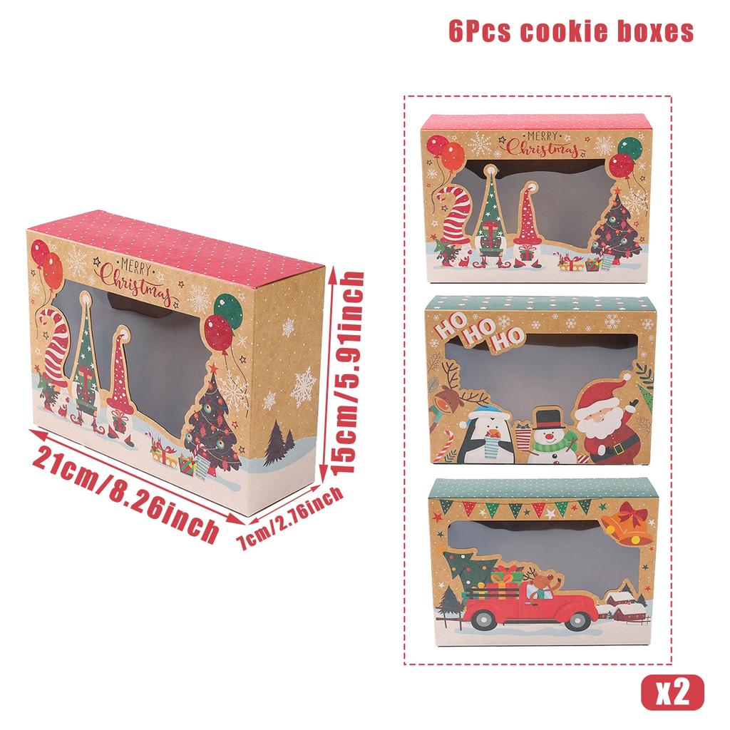 Christmas Candy Box Dessert Box Cake Box Window Cookie Box Gingerbread Box Merry Christmas Decoration for Home 2025 Navidad