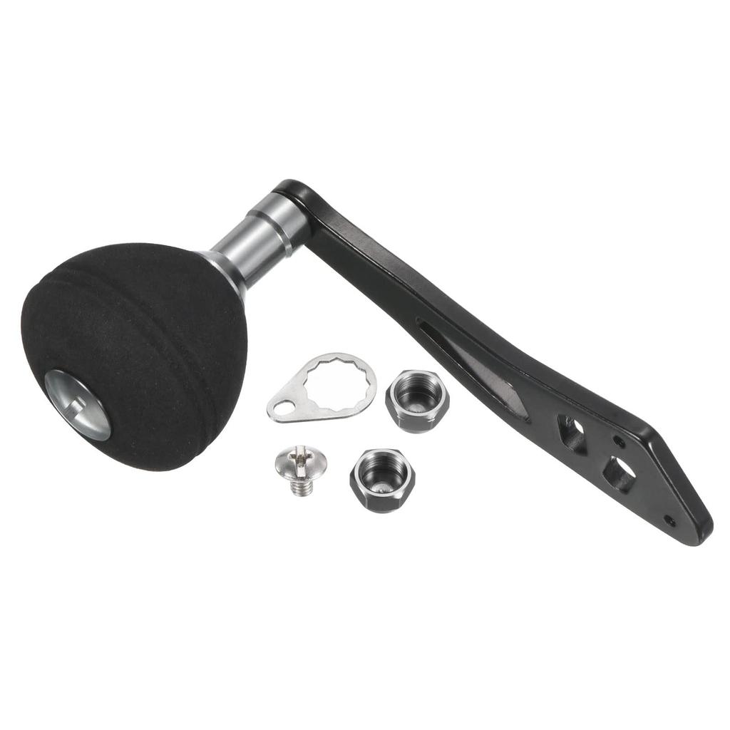 PATIKIL Baitcasting Power Handle Metal Fishing Reel Handle EVA Knob Grip Replacement Part for Rocker Arm Accessory Black