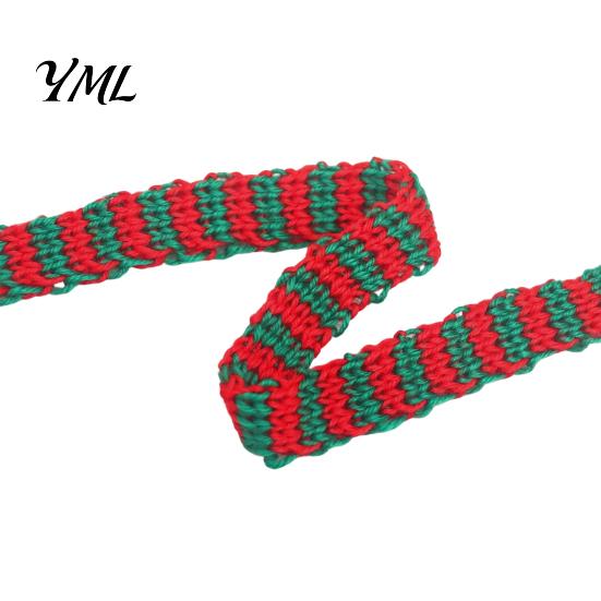 Christmas Theme Ribbon for Gift Boxes 5m Woven Wrapping And Bouquet Packaging, Decorative Holiday Packaging Knit Crafts DIY Bow Making, 0.7"