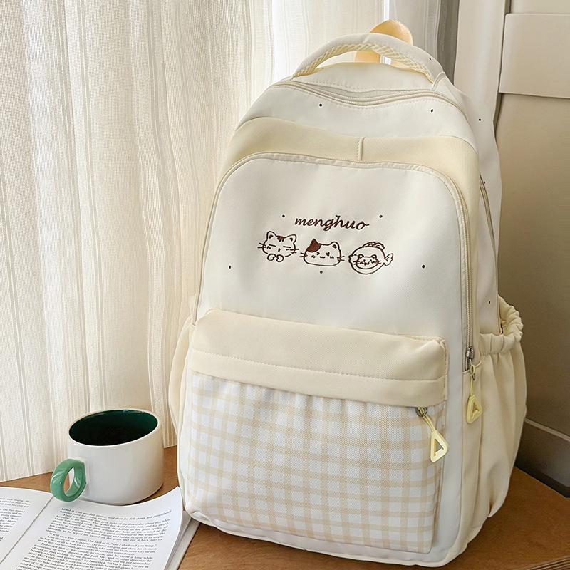 Student Schoolbag Women's Plaid Backpack College Style Backpack