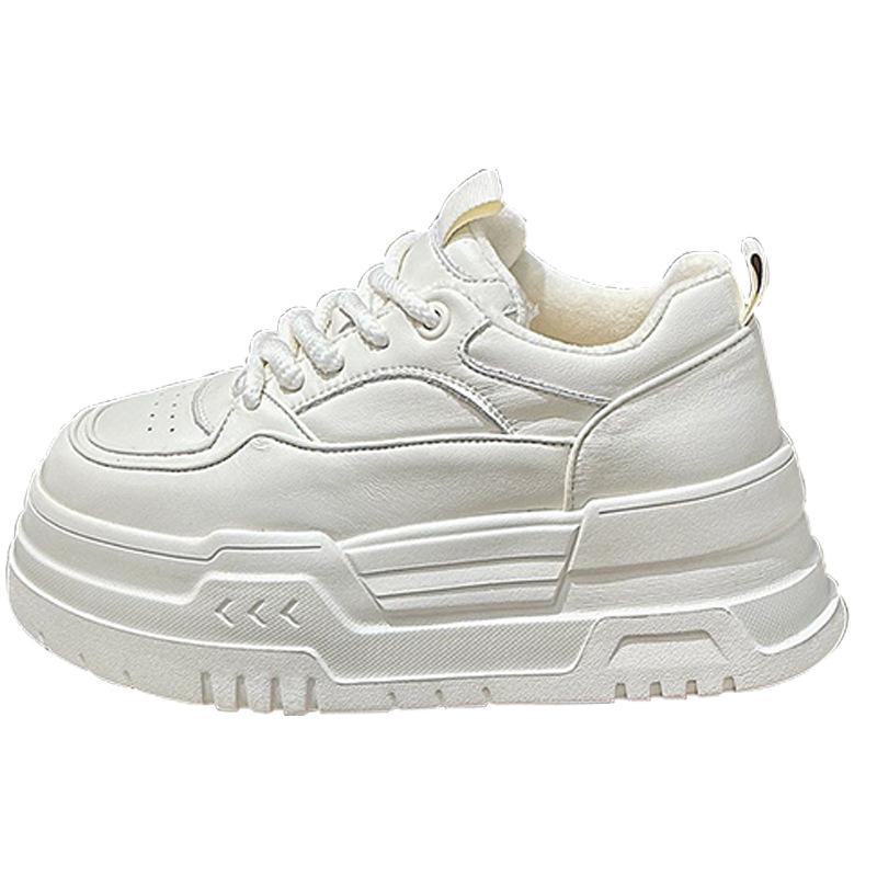 Women's Shoes New New Thick-soled Leather Women's Casual Single Shoes Heightening Fashion Board Shoes Women