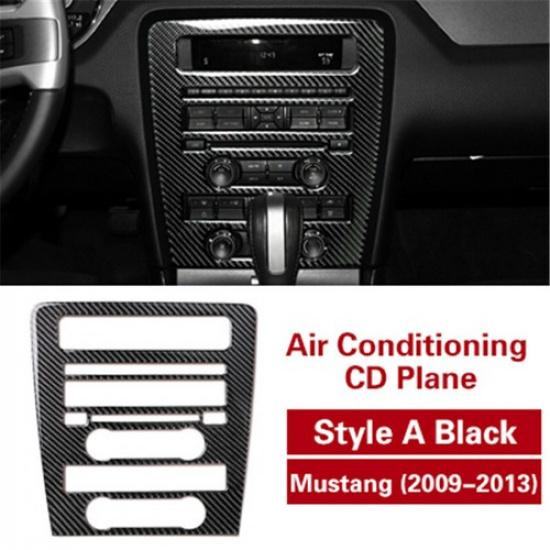 Carbon Fiber Central Control CD Panel Cover Sticker For Ford Mustang 2009-2013