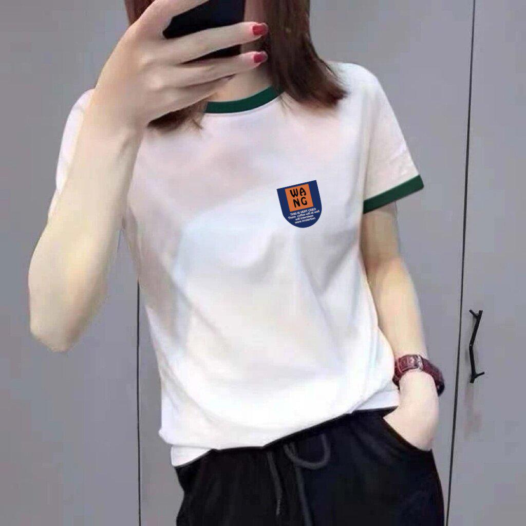 New 2026 Cartoon Rabbit Color Block Collar Short Sleeve Women's Slimming Age-Reducing Top