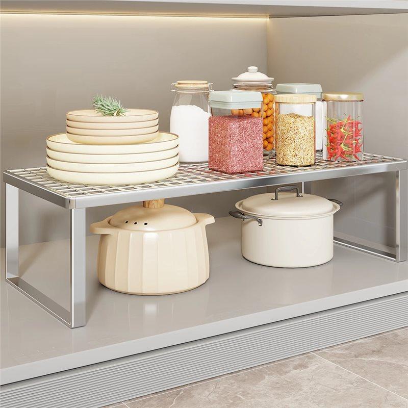 CYCLI-Rust-Proof Microwave Shelf Organizer In Stainless Steel- Countertop Storage Solution(1Pc)