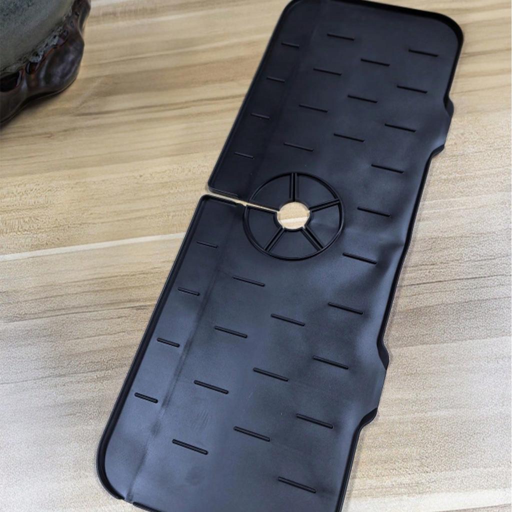 1pc Thick Silicone Faucet Drain Mat, Casual Home Decor