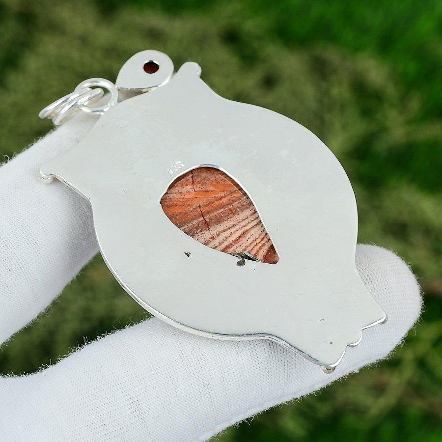 Red Snakeskin Jasper Stone Mozambique Garnet New Pendant Jewelry Sterling Silver