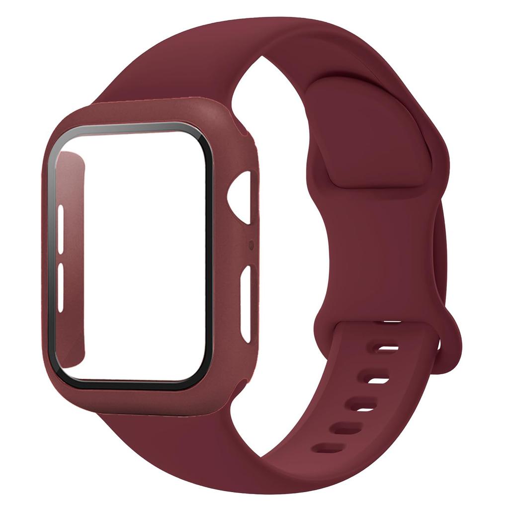 PC Case+Straps For Apple Watch band 44mm 45mm 40mm 46mm 41mm 42mm 49mm Sport Silicone Bracelet iWatch series 10 8 7 se 9 ultra 2