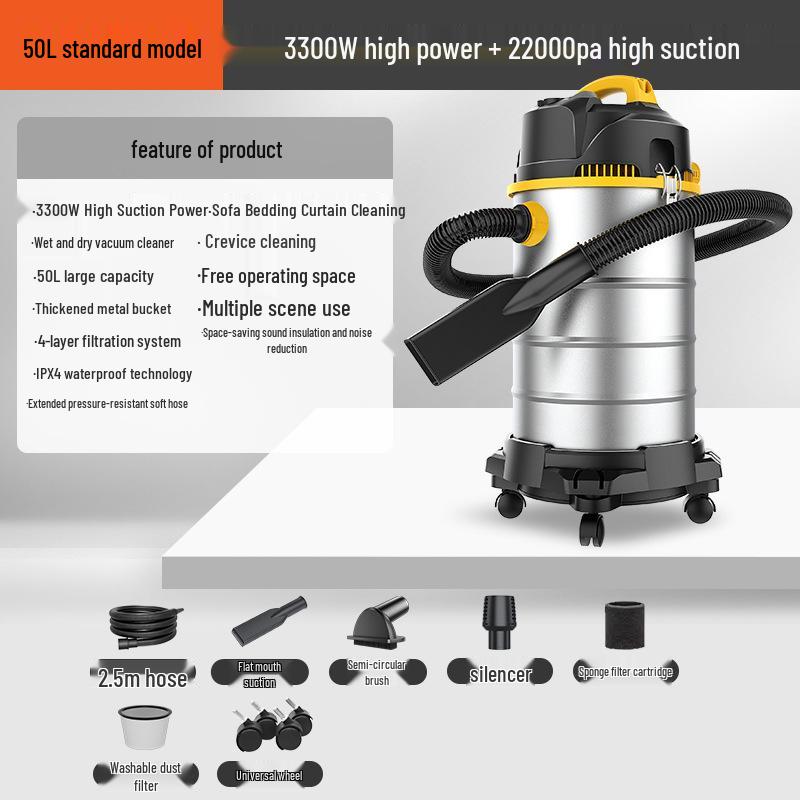 High-Suction Vacuum Cleaner for Home, Grout, and Car Cleaning