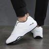 2024 Spring Men's Breathable Leather Running Shoes: Soft Sole, Casual Sports Style
