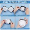 15Pcs White Foldable Flying Disc Fans, 9.8inch Sublimation Fans Nylon Black Edge Folding Fan Set with Bag for Wedding Party Favors Outdoor Activity