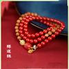 Natural Cinnabar Bracelet with High Content of Sandalwood, Amber, and Pearls, a Personal Birthstone Bracelet for Women