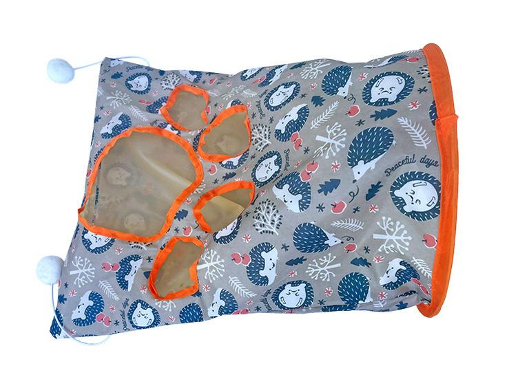 Interaktiver Katzentunnel Kuschelsack mit Knisterpapier-Spielzeug