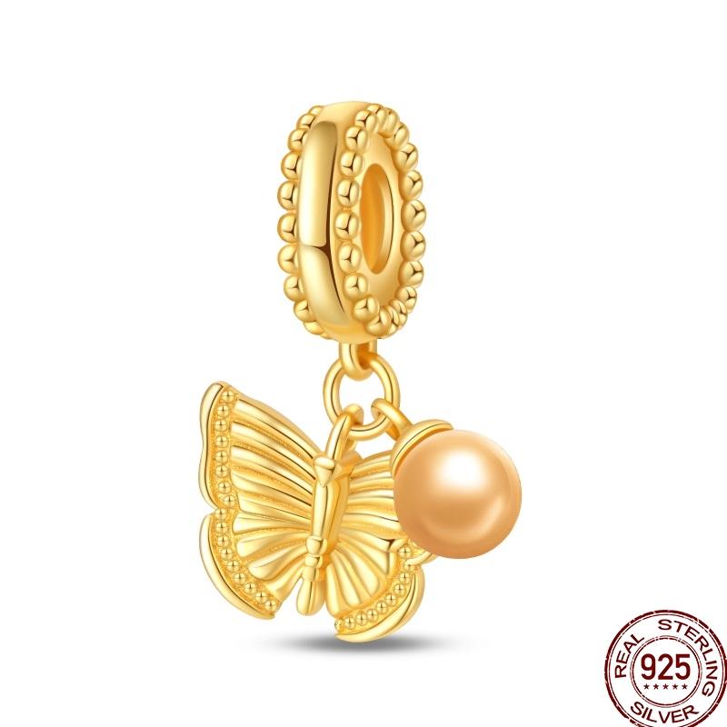 Original Copper Gold Series Charms Bead Sunflower Dogs Leopard Firefly Pendants Fit Bracelet Jewelry Gift Marking