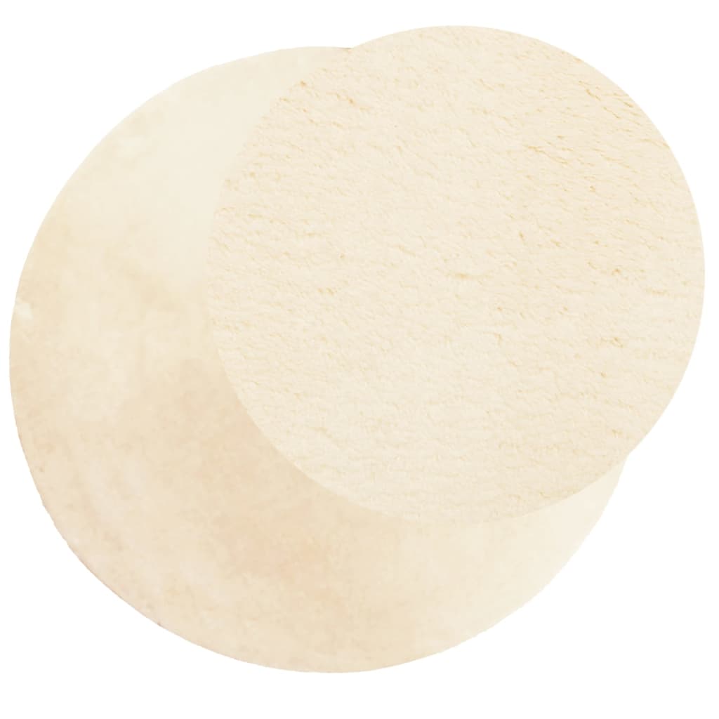HUARTE Rug Short Pile Soft and Washable Cream Ø 80 cm