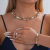 Clavicle Chain Necklace, Women's Casual Neck Chain, Earrings, And Bracelet Set