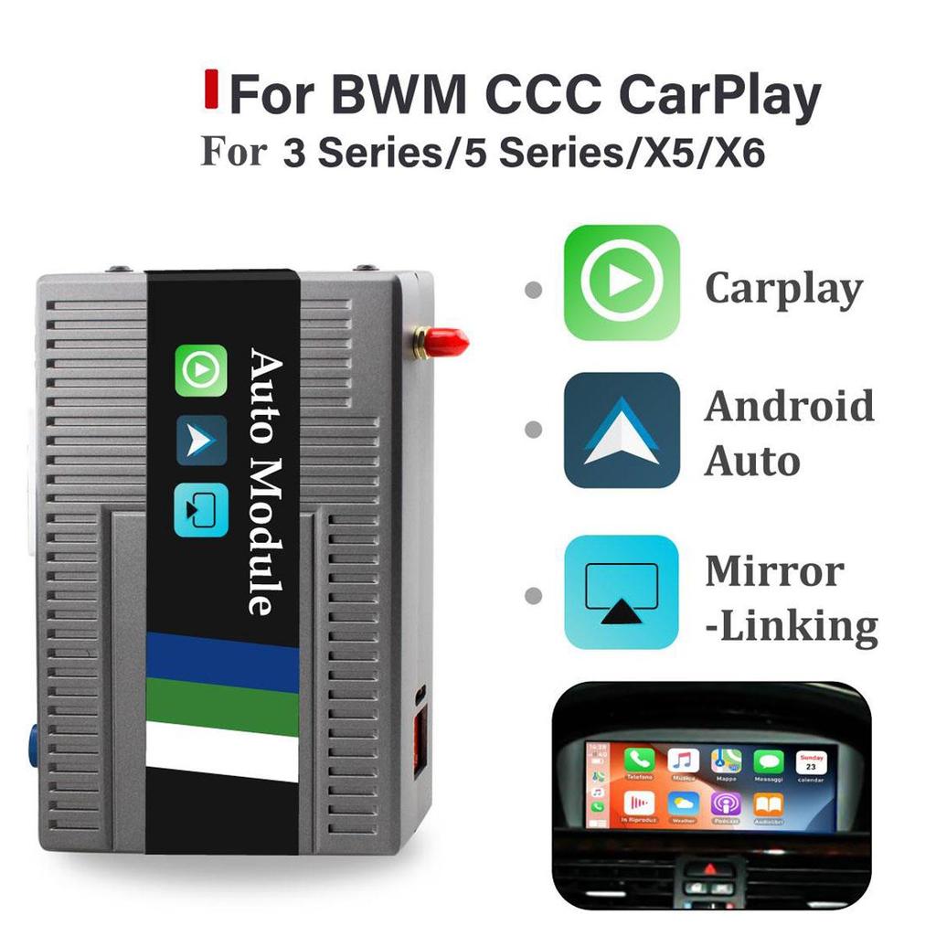 Sinairyu Wireless CarPlay Android Auto Retrofit Kit Mirror-Link Compatible For BMW 1 3 5 6 Series X5 E70 X6 with CCC System