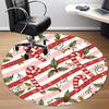 1pc Candy Canes Office Round Rug, Non-slip, Soft and Durable Office Rug for Interior Decoration, Perfect for Office, Beautiful Decoration yy260324100
