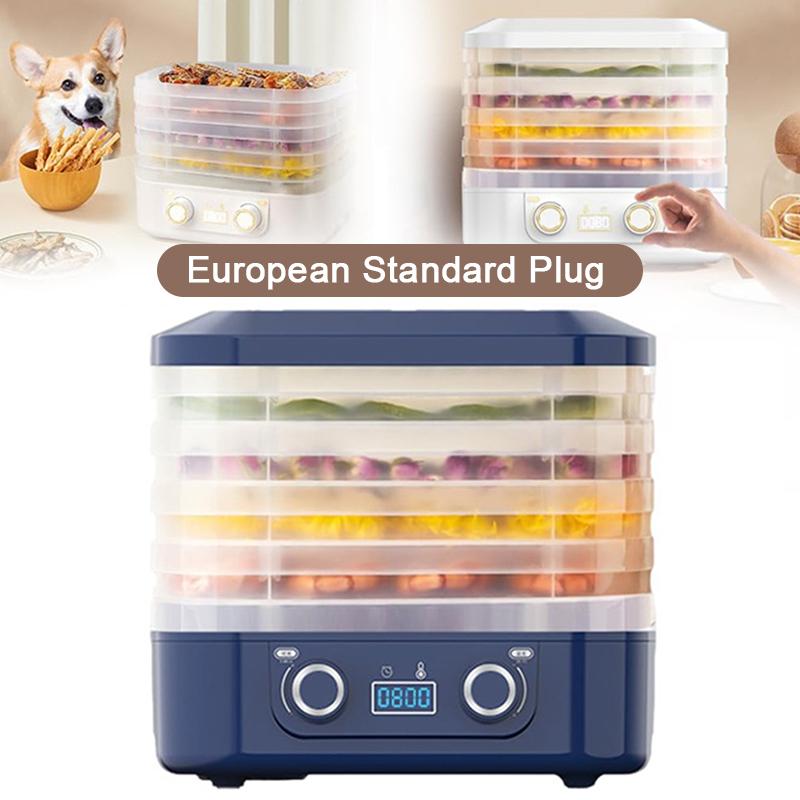 

Машина для сушки продуктов с 5 поддонами для дома, цифровая, с регулируемым таймером и контролем температуры, идеально подходит для фруктов, мяса, овощей, конфет
