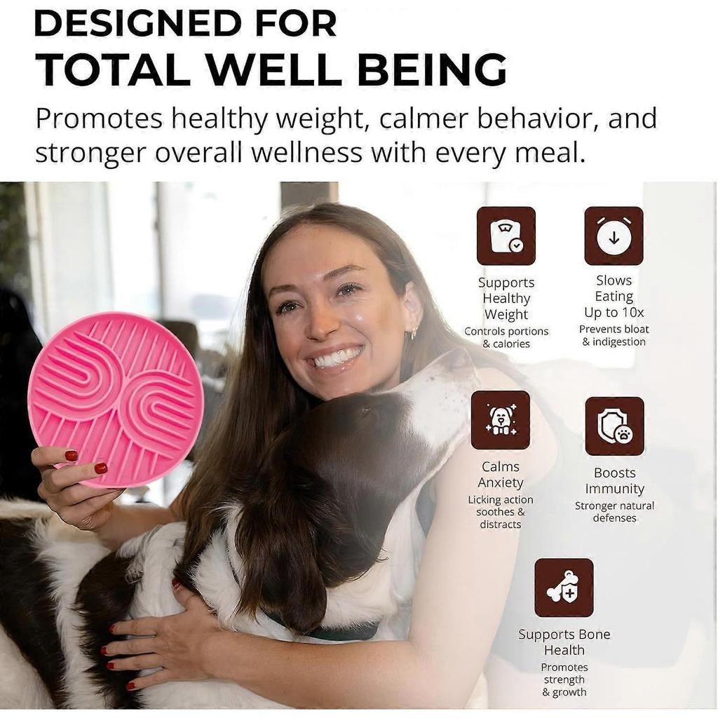 Slow Feeder Dog Bowls, Anti-Choking, Puzzle Silicone Dog Feeding Bowls with Non-Slip Base, Dishwasher Safe, BPA-Free Slow Eating Dog Bowl for Medium t