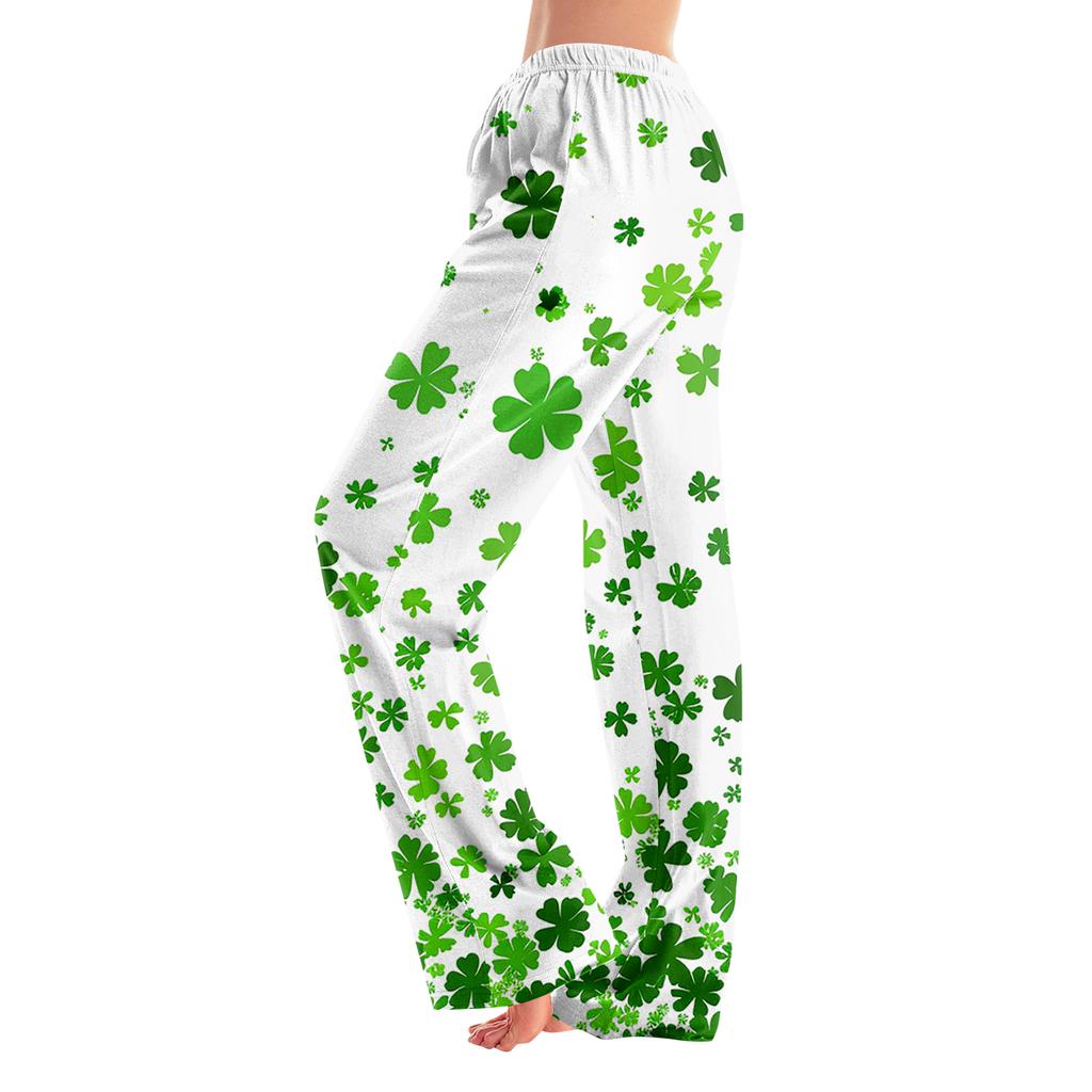 Pajama Pants Sleepwear Casual Drawstring Elastic Waist Pants Comfy Straight Yoga Loose Trousers