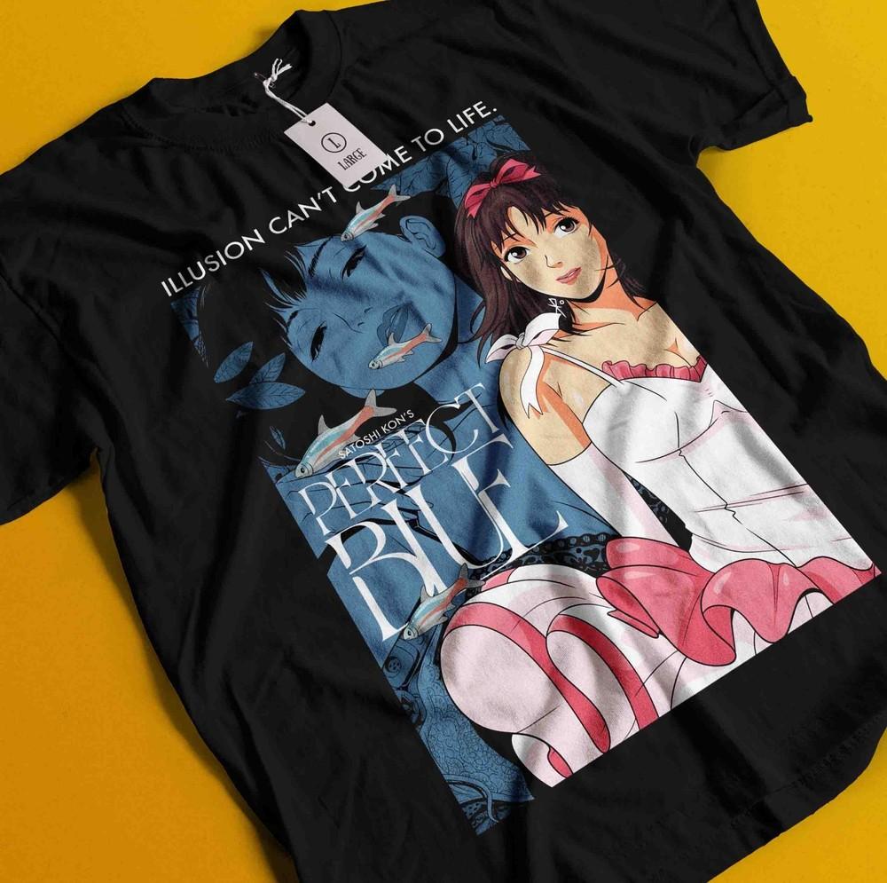 

Идеальная синяя футболка Мима Киригоэ Футболка Девушка Аниме Манга Японская Унисекс Футболка M