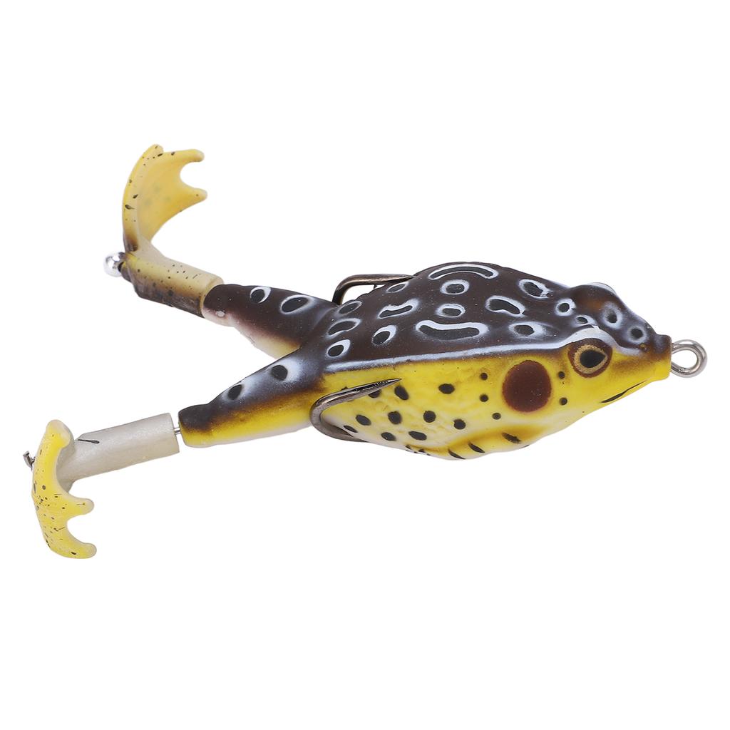 Froschköder Weichsilikon Künstlicher Donnerfroschköder Angelköder mit Doppelpropellerfüßen Schwarz Gelb