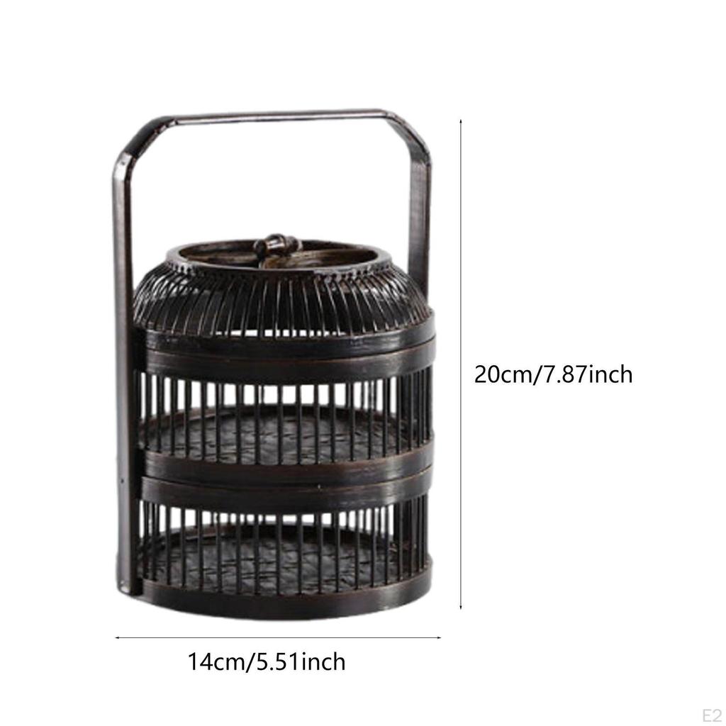 Bamboo Basket for Home Organization with Two Layers Gatherings