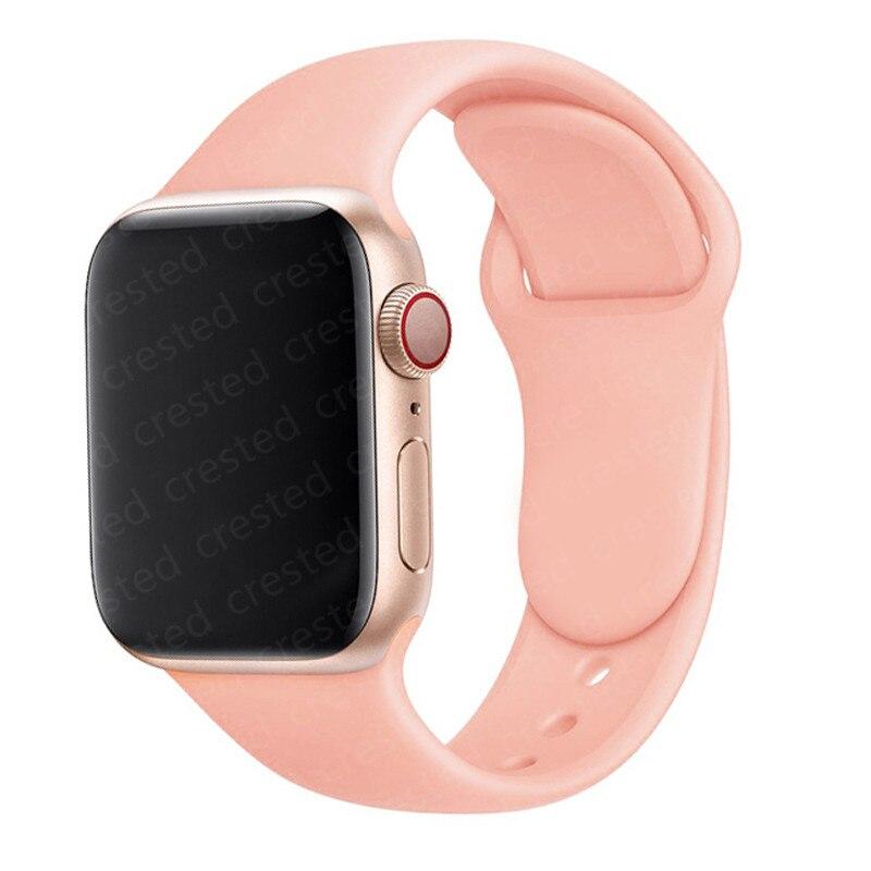 Silicone Strap For Watch Band 44mm 40mm 38mm 42mm Rubber Belt Wristband Bracelet iWatch1 2 3 4 5 Se 6 Band