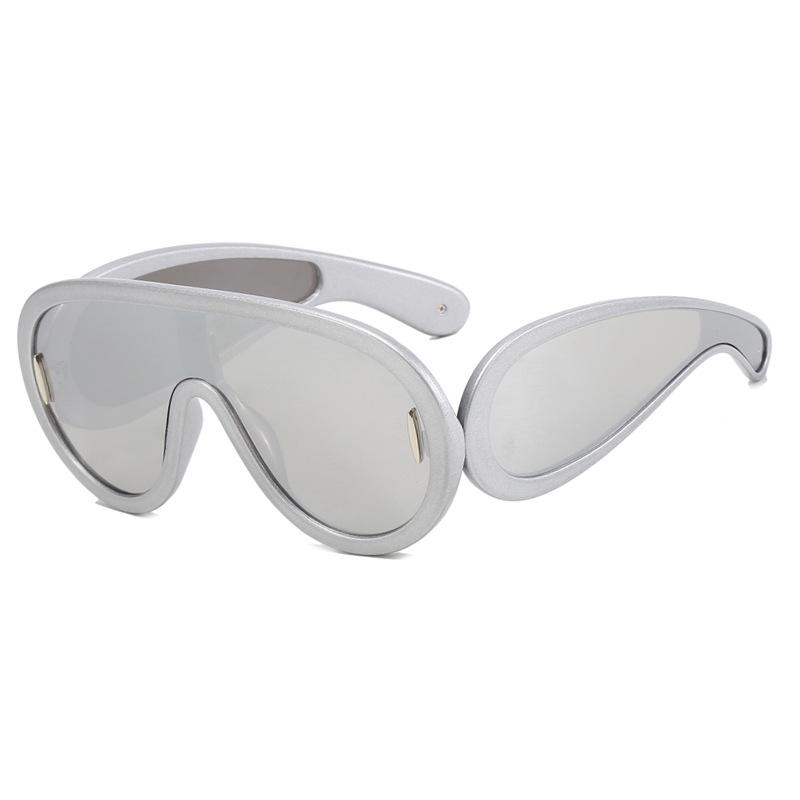 Big Frame One-Piece Sunglasses Sunglasses Futuristic Punk Hip Hop Outdoor Sunglasses