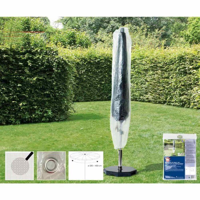 Housse Parasol Jardin Transparente 250-450cm, Protection Intempéries