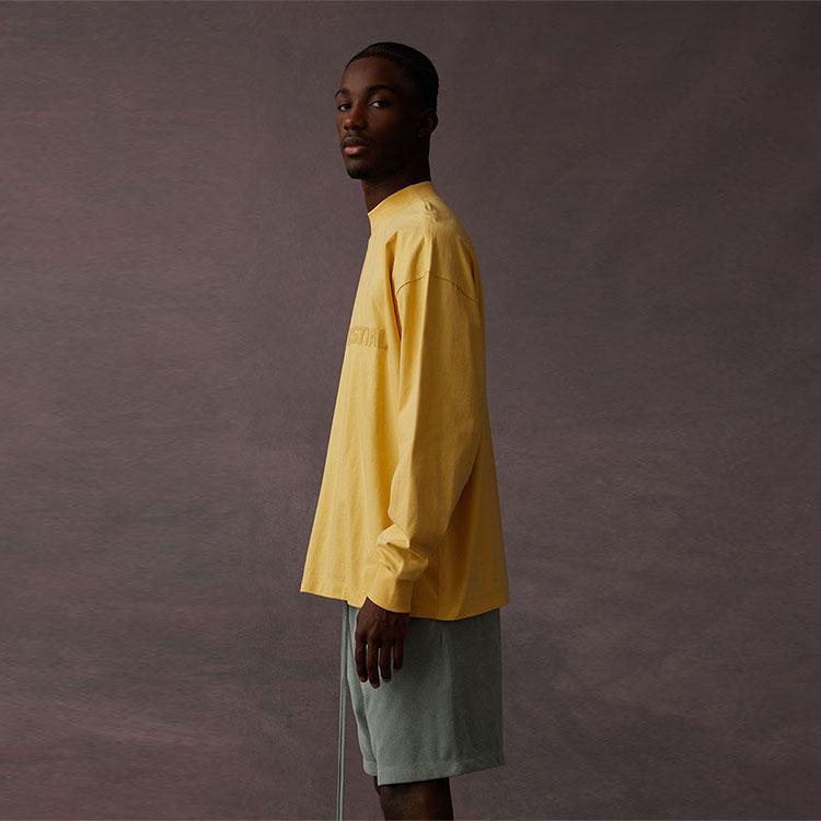 Fear of God Essentials Long-Sleeve Tee Light Tuscan Unisex Tops Yellow 125BT222012F