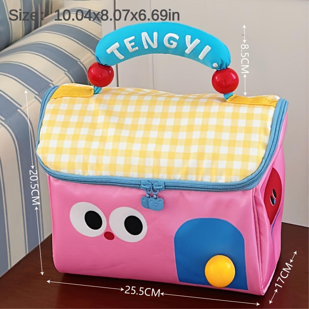 1pc Cute Cottage Makeup Bag Large Capacity Multifunctional Fresh-Keeping Insulated Lunch Box Bag Handbag Beauty Bag