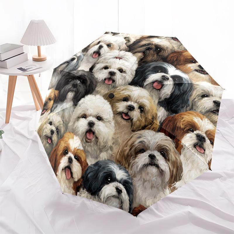 

Cats and Dogs pattern, automatic folding umbrella, portable and foldable design, 8 ribs, a Christmas or birthday gift.